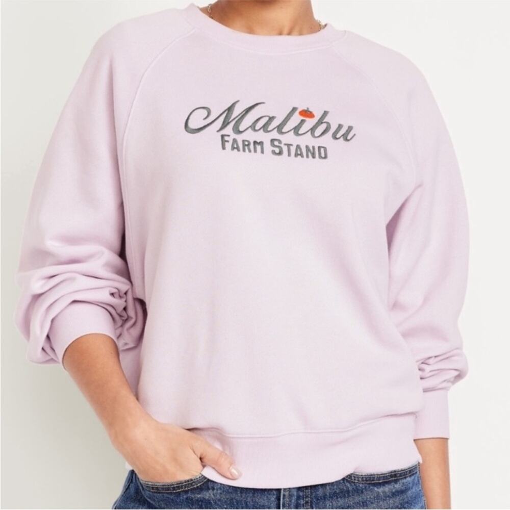 Old Navy Lavender Malibu Farm Stand SoComfy Crew-Neck Graphic Sweatshirt
